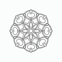 ornamental round lace pattern. Abstract geometric shapes. Mandala Circular Pattern - Henna Mehndi Design