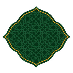 Elegant Islamic Pattern Border with Arch Doors, Windows, and Dome for Ramadan and Eid Decoration