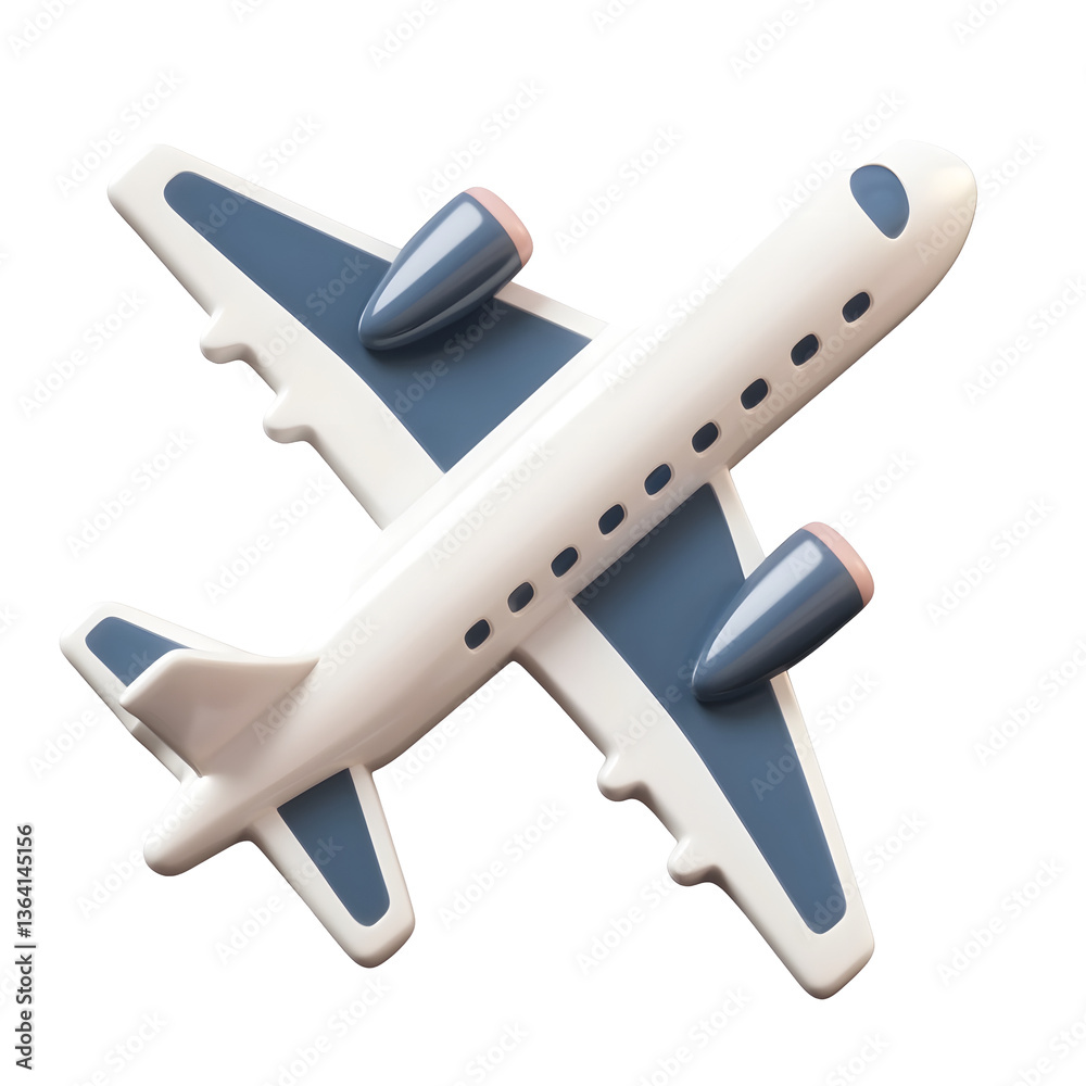Leinwandbilder a stylized three dimensional airplane toy model with a clean minimalist design featuring a white fus