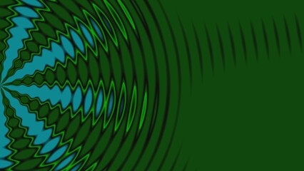 Abstract pattern, dark green, teal, radial