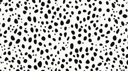 Seamless pattern with irregular black polka dots
