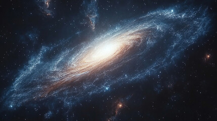 A mesmerizing cosmic ocean swirl filled with shining stellar particles, symbolizing the vastness of the universe, mystery, and the interconnectedness of all things in the modern cosmos.

