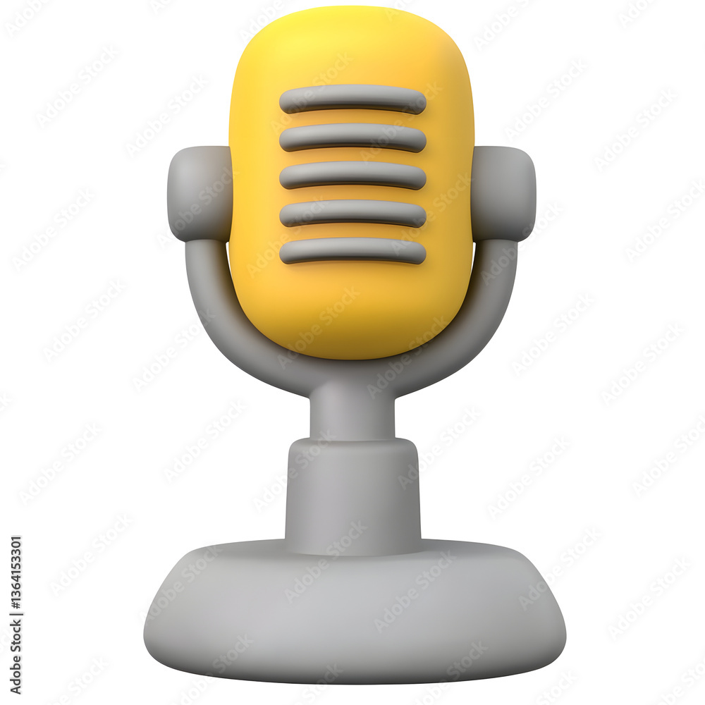 Aufkleber a highly detailed and polished 3d rendering of a sleek contemporary microphone icon with a clean ref