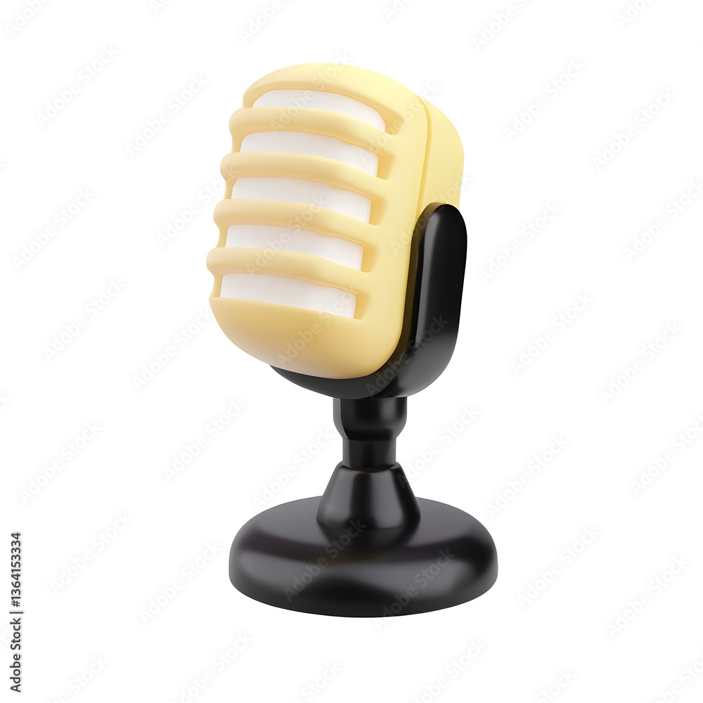 Leinwandbilder a modern stylized 3d rendering of a professional looking microphone icon featuring a clean minimalis