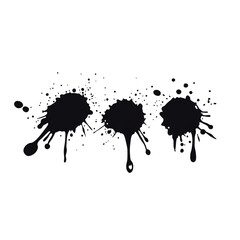 Black paint splatters create artistic and dramatic effect on dark background