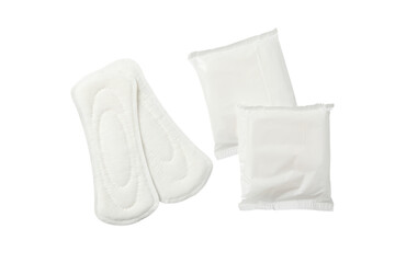 Feminine hygiene and menstruation, Menstrual hygiene products like pads, isolated on white, PNG