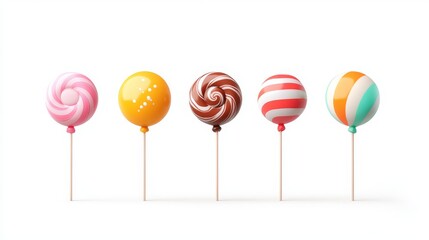 Colorful assortment of lollipops on sticks
