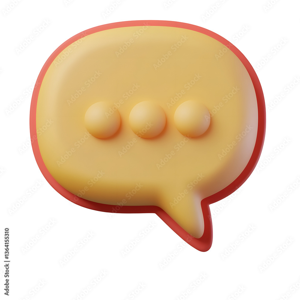 Poster A crisp and detailed 3D rendered speech bubble icon with a refined polished and symmetrical information symbol in a minimalistic clean and modern style isolated on a transparent background