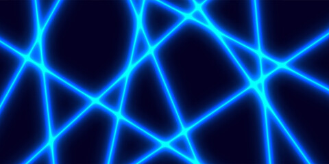  Blue laser shines across the line on the dark background.