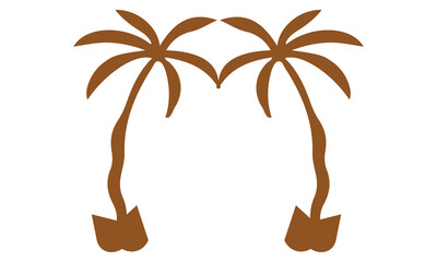 set of trees.Transparent PNG available Vector logo and print design templates, summer palms, tropical hand drawn illustrations, tropical surfing concept, vacation and travel, palm trees and hippie boh