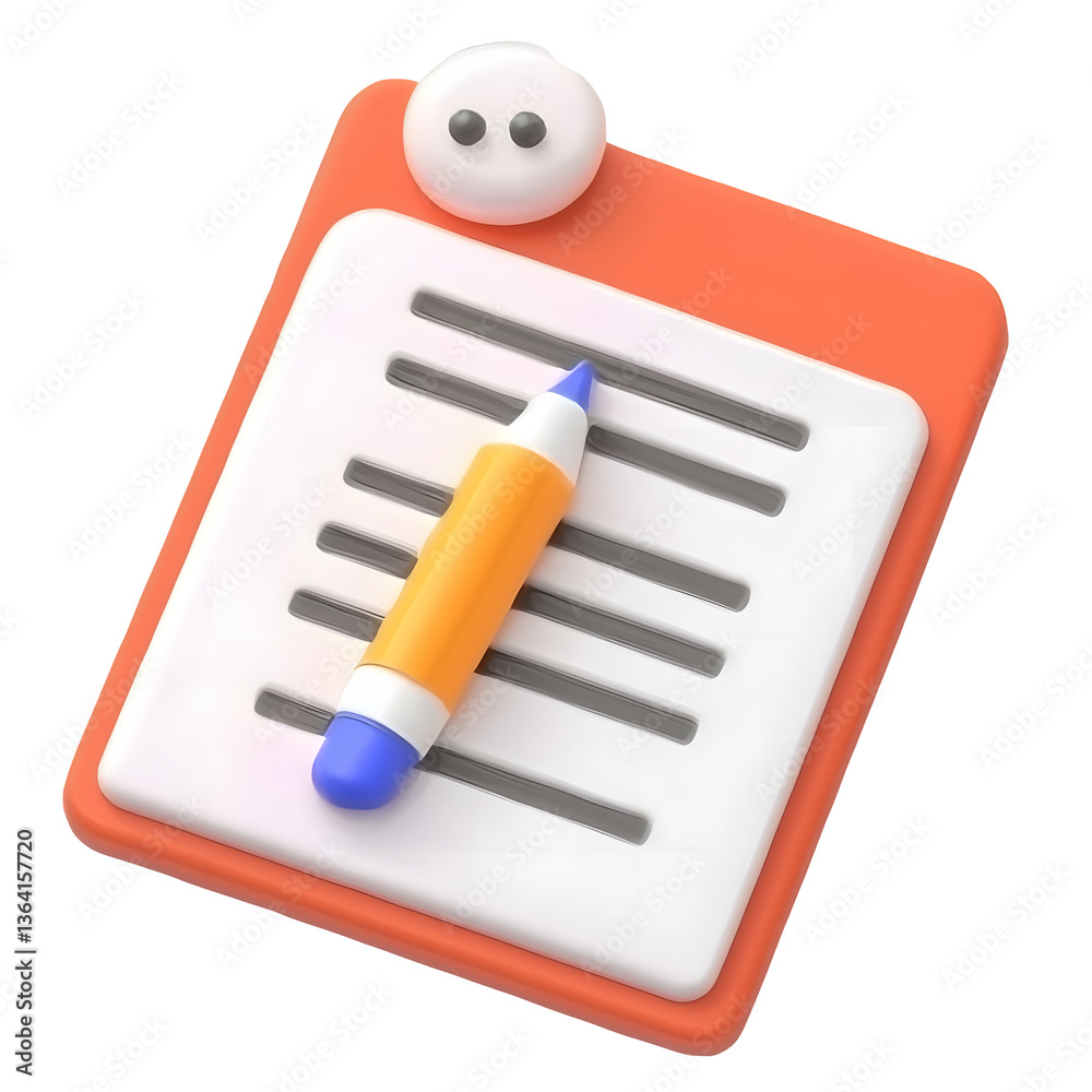 Leinwandbilder a simple and modern icon representing paperwork document editing and writing with a diagonal pencil 