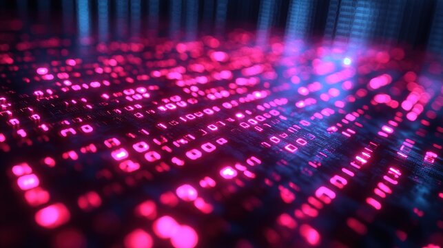 Binary data processing for cyber security and computing technology. Binary code background, 8k Resolution