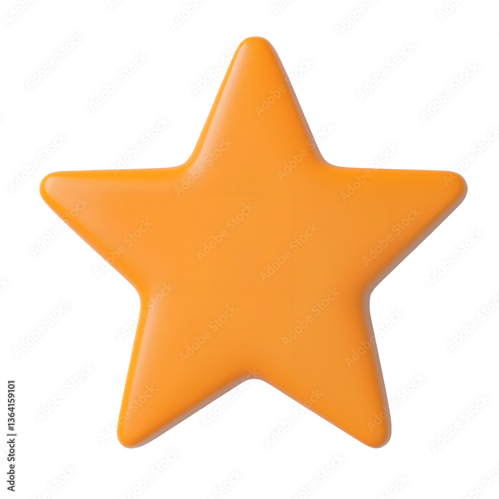 Poster a bright precisely shaped orange star icon with refined edges conveying a concept of rating favorite