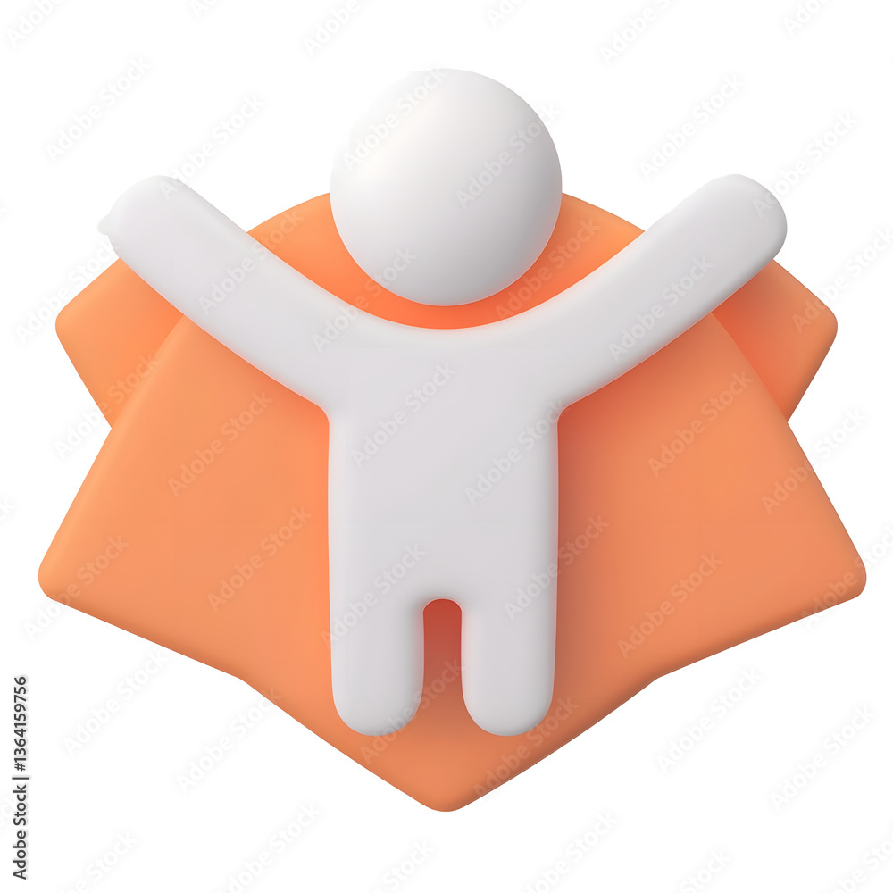 Poster crisp and detailed 3d render of a modern structured superhero emblem icon with a bold stance and min