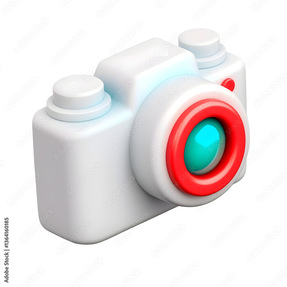 Poster Stylized 3D render of a symmetrical polished icon with a bold circular and subtle detailing against a clean white background