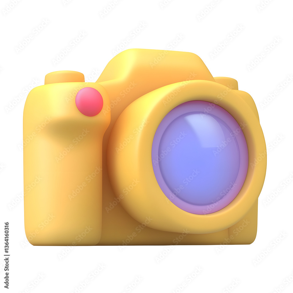 Poster Stylish and modern 3D icon featuring a compact minimalist design with a well defined and subtle flash detail