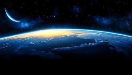 Fototapeta premium An artistic depiction of earth against a starry cosmic background