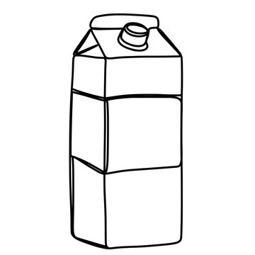 recommend clip art: Milk carton in one  continuous line art drawing