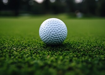 Obraz premium A close up view of a golf ball on green grass