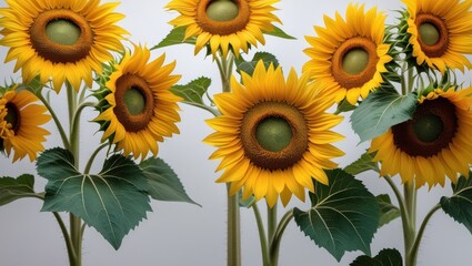 Fototapeta premium Beautiful Sunflower Isolated White Background