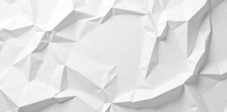 Deep creases, severely crumpled white tissue paper , paper, bunched