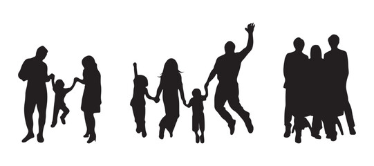 happy family silhouette
