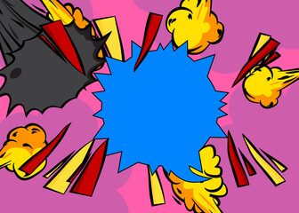 Cartoon background, comic book backdrop. Retro vector comics pop art design.