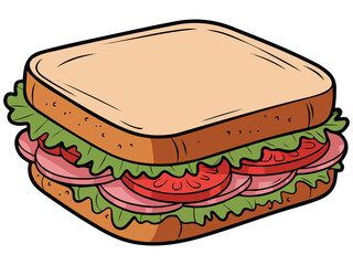 Ham and vegetable sandwich