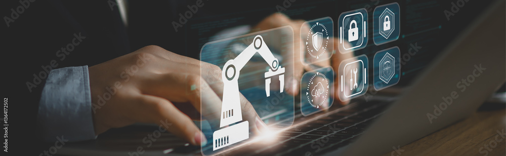 Canvas Prints ai and robotic process automation in industry 4.0 | smart manufacturing, digital transformation, iot