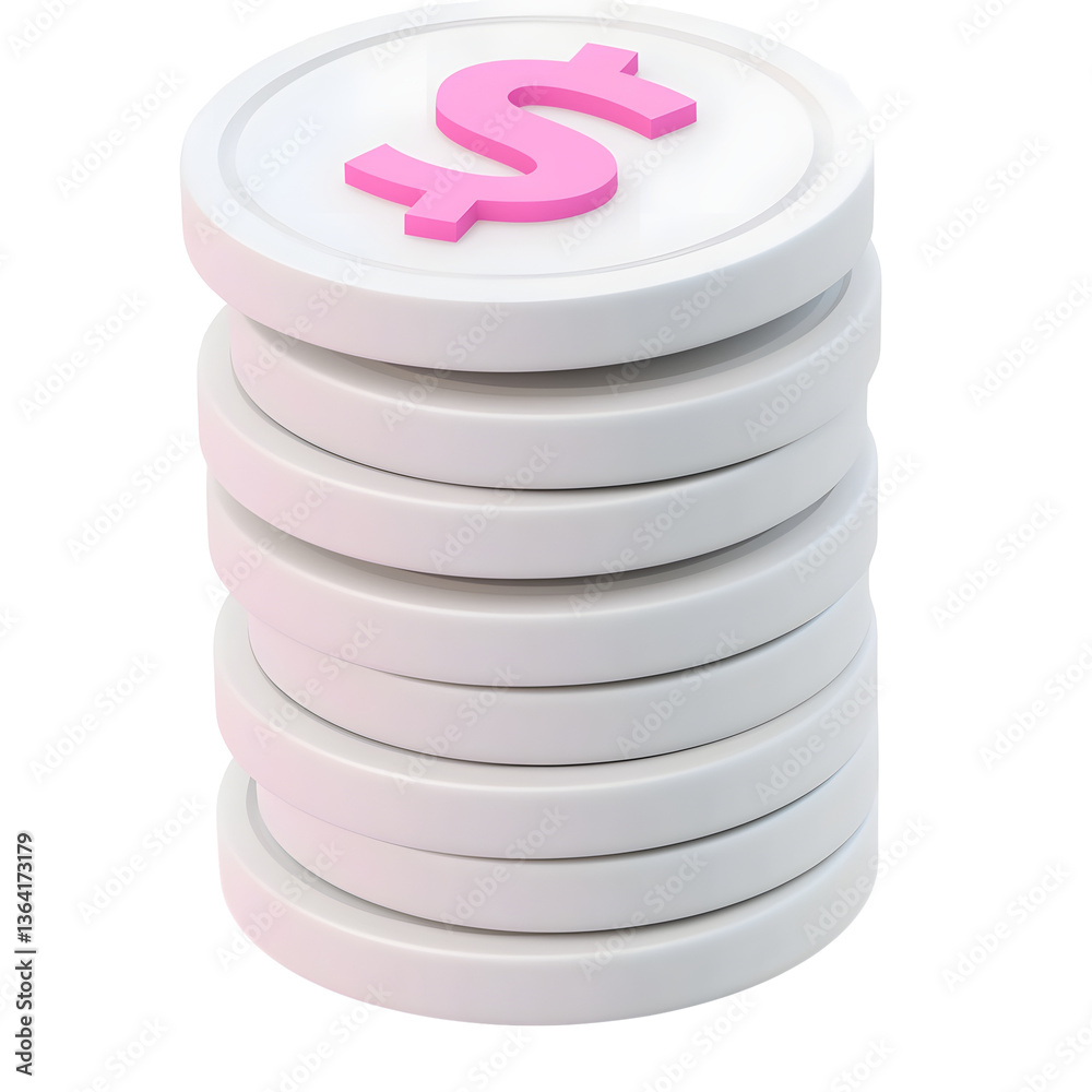 Fototapete a modern and professional icon featuring a stack of coins positioned at the bottom with a prominent 