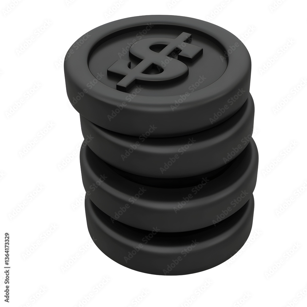 Leinwandbilder a modern ui friendly icon design featuring a clean polished of neatly stacked coins with a prominent