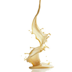 Fluid liquid splash creating dynamic motion with vibrant color and texture on a plain Transparent Background, illustrating energy and creativity in design
