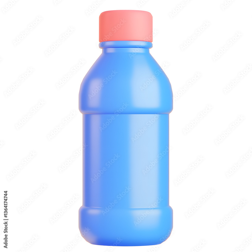 Poster 3D of a simple clean water bottle icon designed for a minimalist website or mobile app user interface