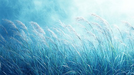 Fototapeta premium Ethereal sky-blue textile with delicate grass texture, aqua, and cyan veins. Airy, bright, and nature-inspired—perfect for artistic projects, home decor, and fashion designs