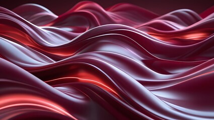 Obraz premium Background 3D Metallic Red and Silver Waves
