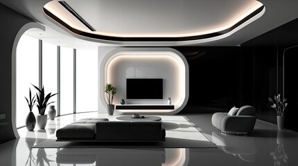 Sleek and modern living room showcasing minimalist contemporary design features
