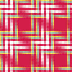 Vivid Ruby and Rich Dull Yellow Seamless Tartan Textile Design
