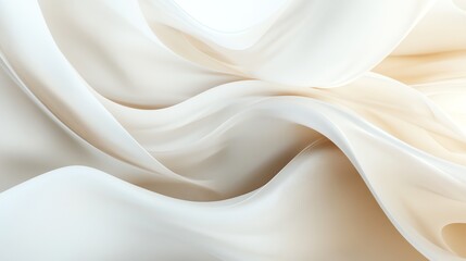 Elegant Cream Fabric Flowing in Soft Waves Abstract Background Texture