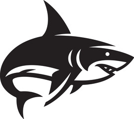Fototapeta premium shark vector illustration, shark icon silhouette design vector art