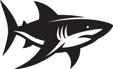 Fototapeta premium shark vector illustration, shark icon silhouette design vector art
