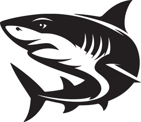 Obraz premium shark vector illustration, shark icon silhouette design vector art