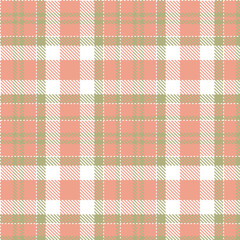 Pastel White Seamless Tartan with Deep Blush accents Textile Design