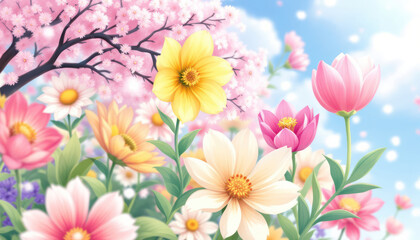 pink flowers background