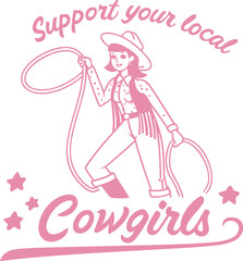 Vintage illustration of cowgirl vector t shirt design vector graphic typographic poster or tshirts