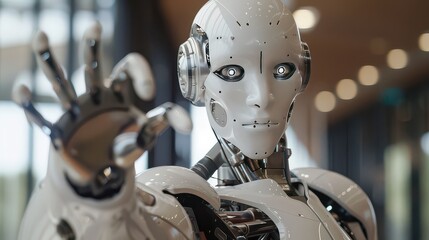 Fototapeta premium A business executive leading a discussion about the future of automation in business.