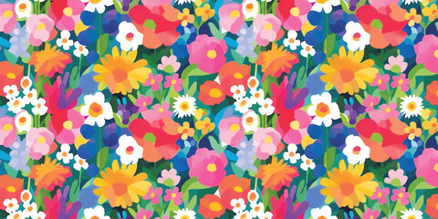 A vibrant tapestry of vividly colored flowers blooms in a cheerful, eye-catching arrangement, bringing joy to the scene.