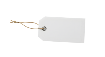 Blank price tag tied with string isolated, Blank price tag tied with string isolated on black background