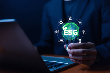 
ESG The concept of helping the world Sustainable corporate development Environmental and social accounting ESG concept of environment, society and governance