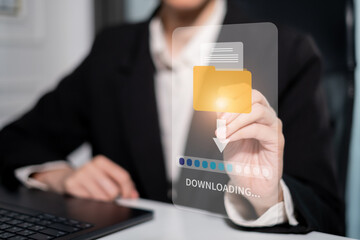 File data information download online digital business technology computer concept