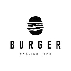 fast food design with minimalist burger logo concept illustration of food symbol product